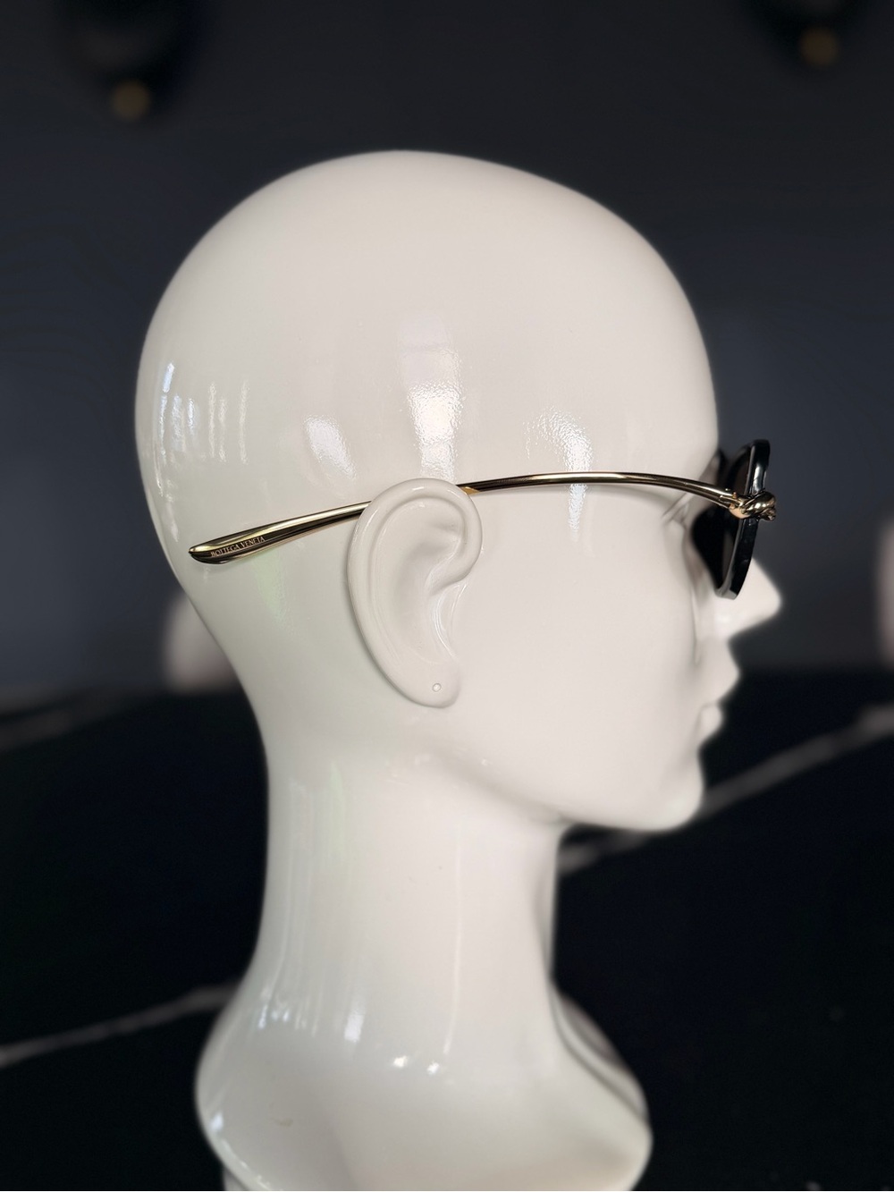 Black Women's Sunglasses with Gold Accent - Designer Style - Picture 6 of 11